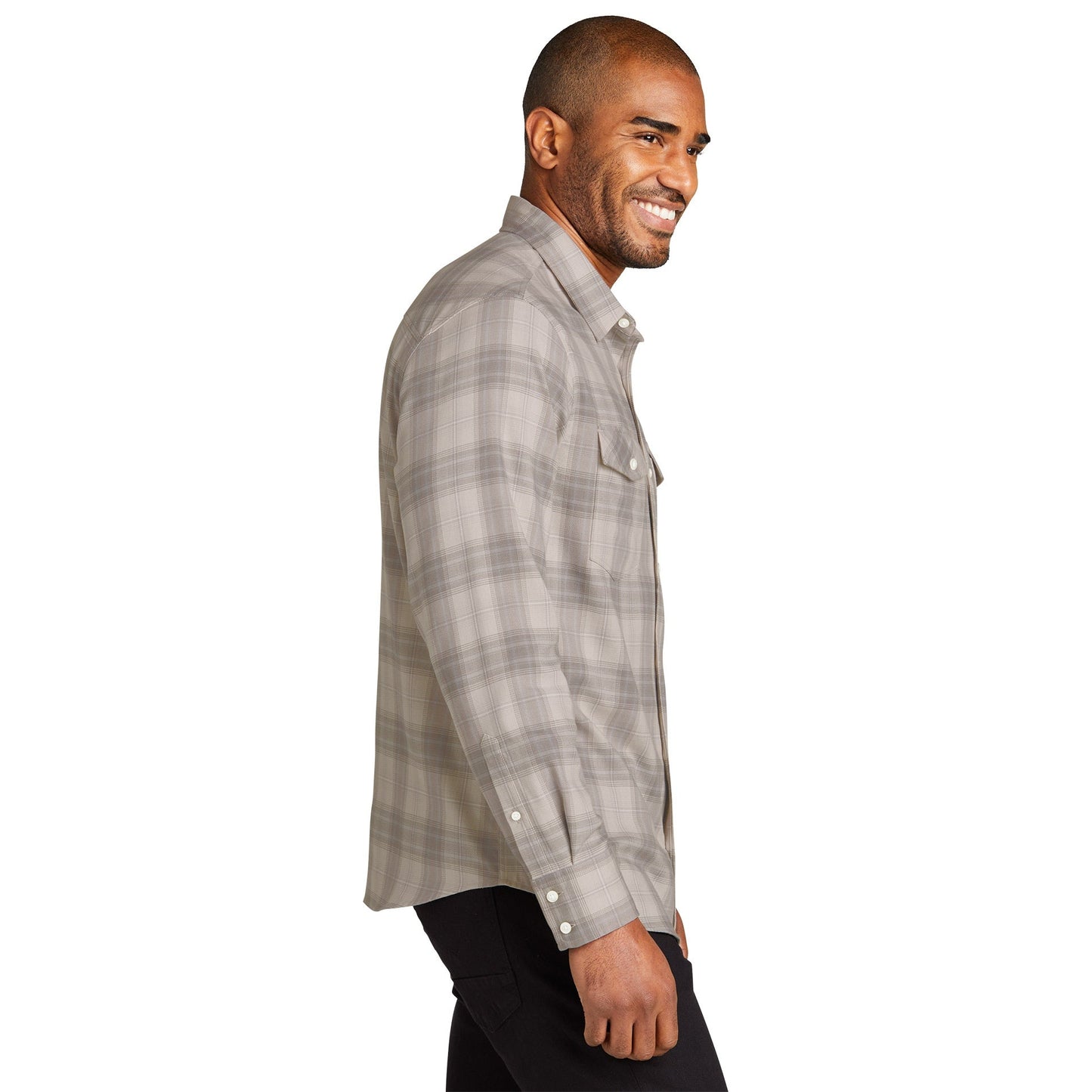 Deep Black Button Up Shirt - Port Authority - Soft Fabric