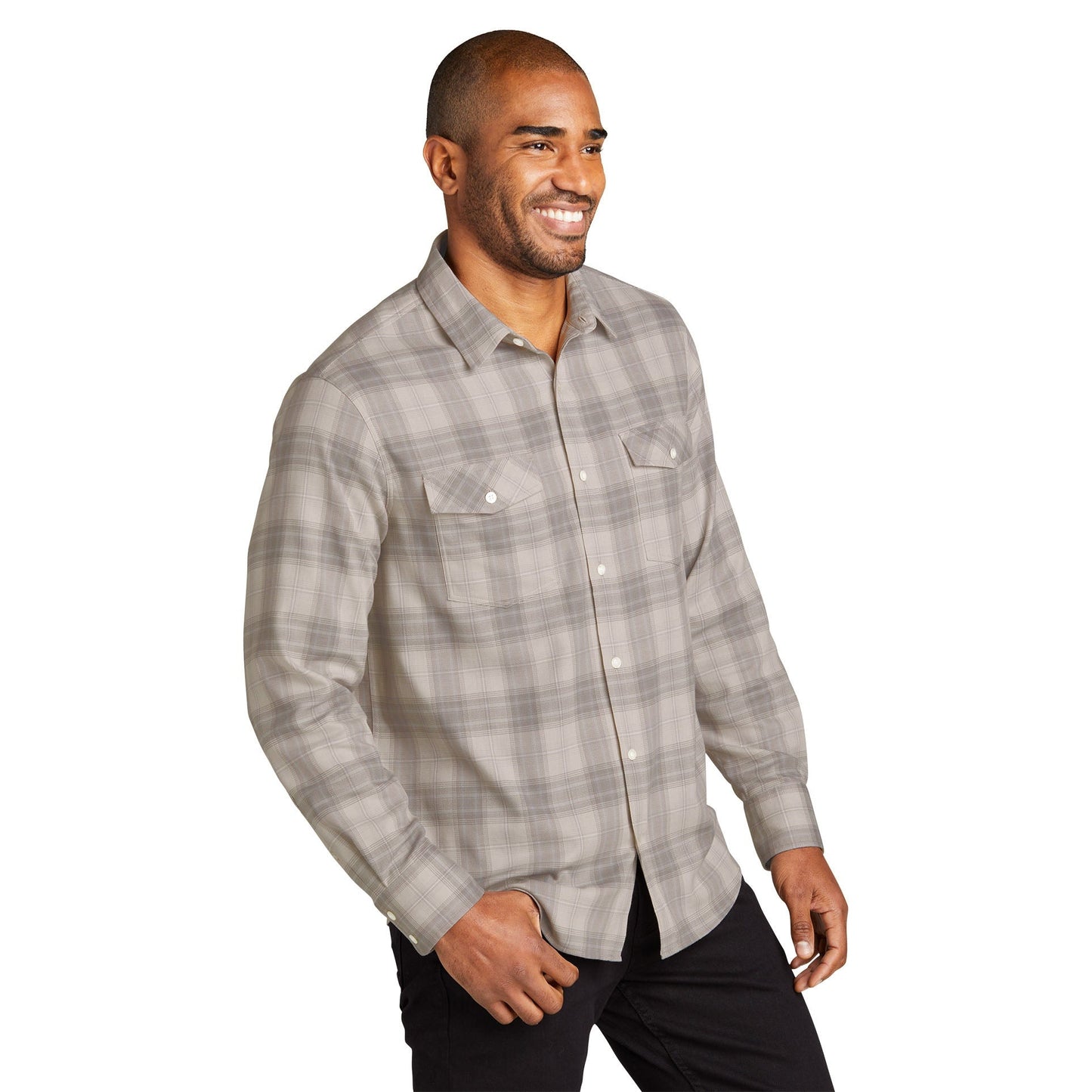 Deep Black Button Up Shirt - Port Authority - Soft Fabric