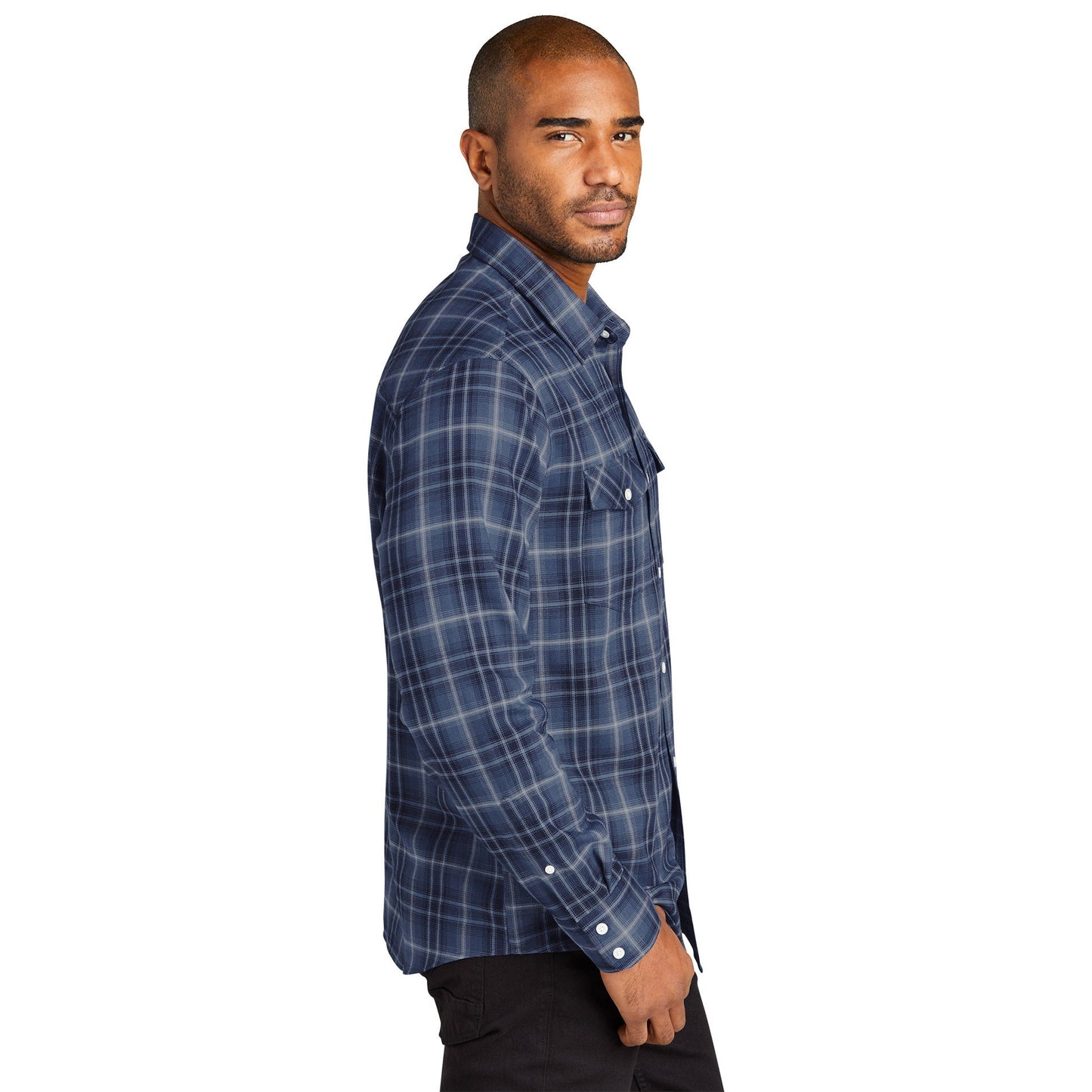Deep Black Button Up Shirt - Port Authority - Soft Fabric