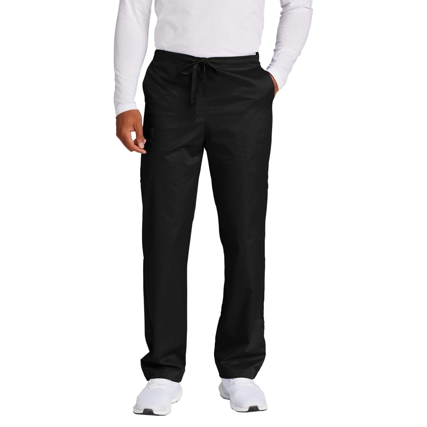 Black Scrub Pants - WonderWink - Comfortable Cargo Design