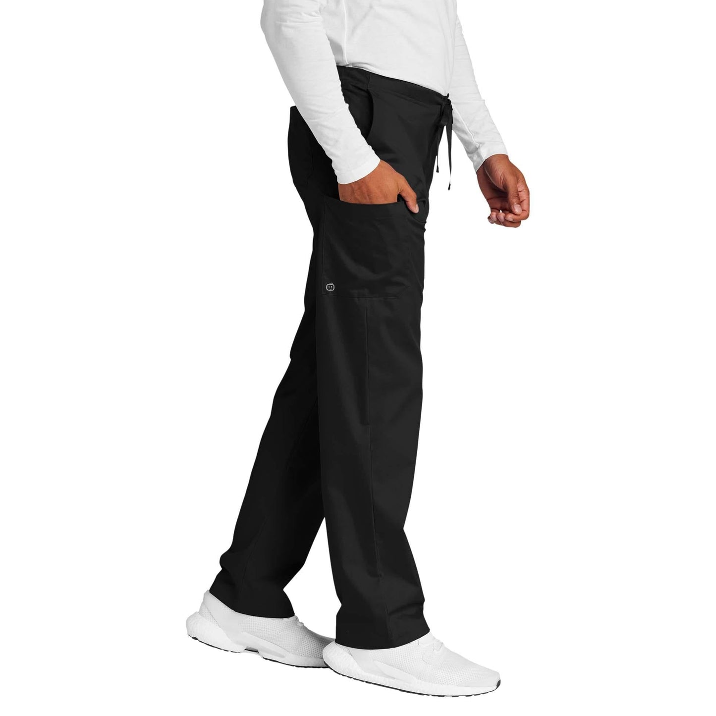 Black Scrub Pants - WonderWink - Comfortable Cargo Design