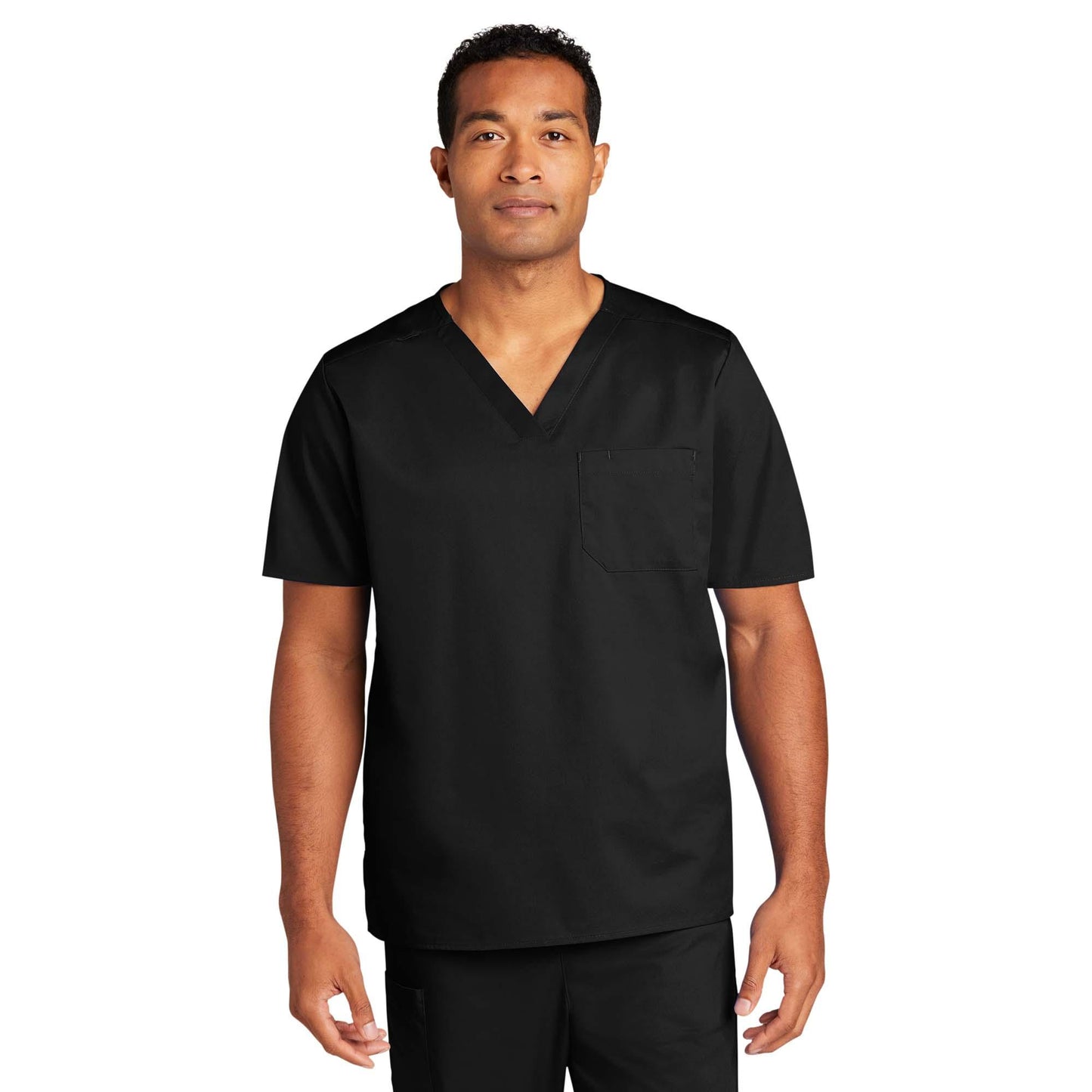 Black Scrub Tops - WonderWink - Comfortable V-Neck