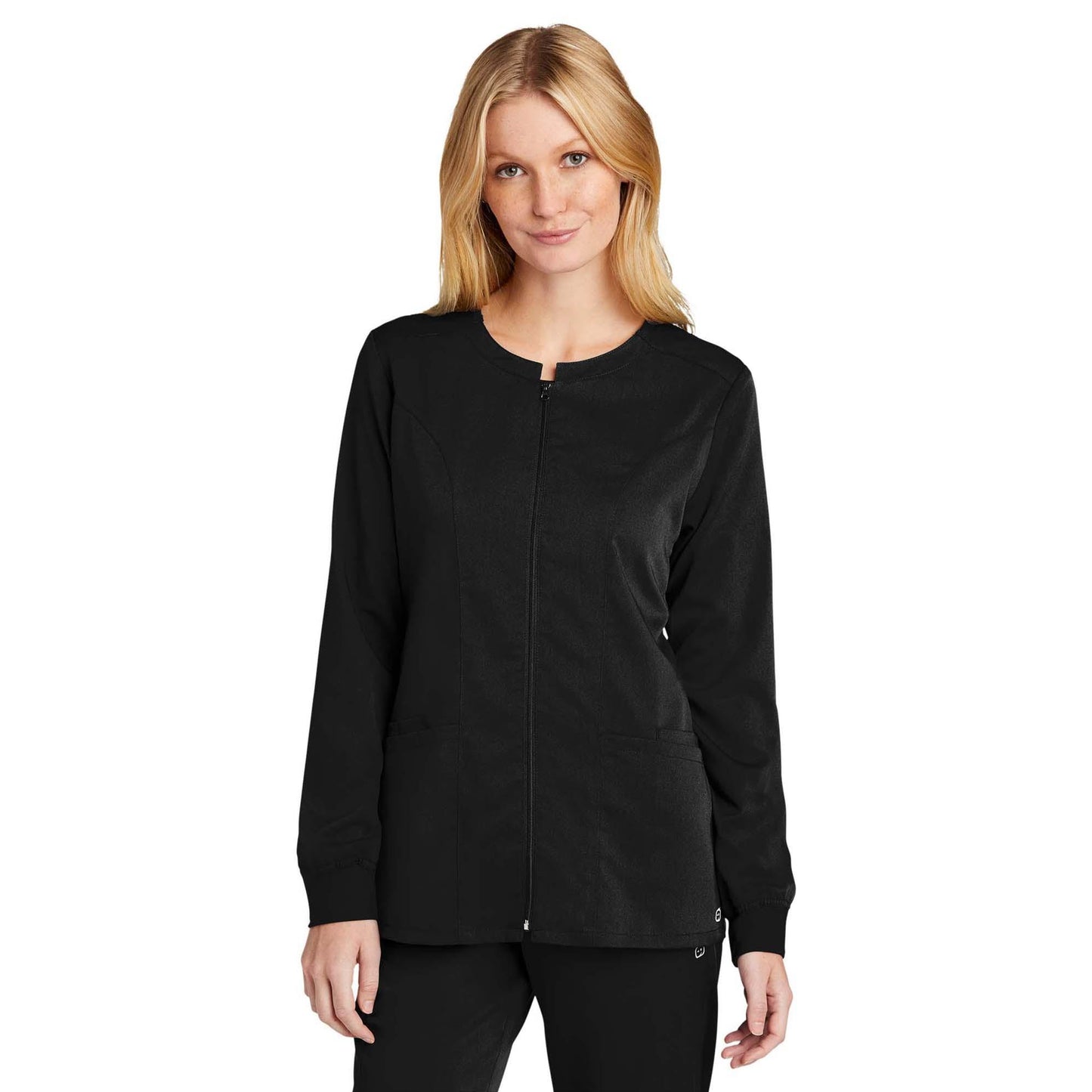 Black Scrub Jacket - WonderWink - Modern Fit