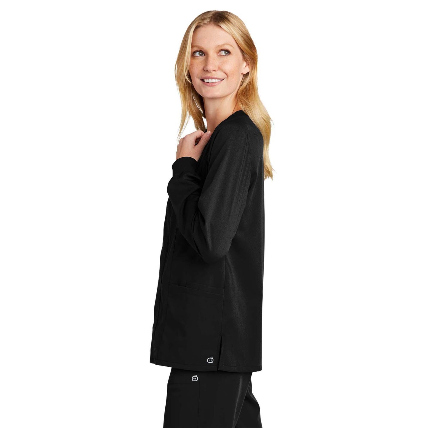 Black Scrub Jacket - WonderWink - Modern Fit