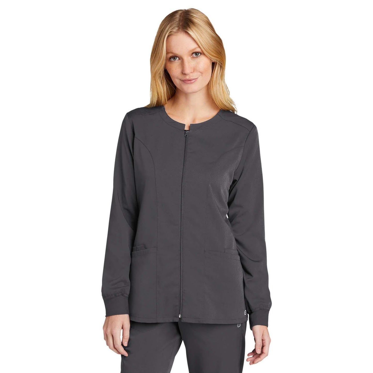Black Scrub Jacket - WonderWink - Modern Fit