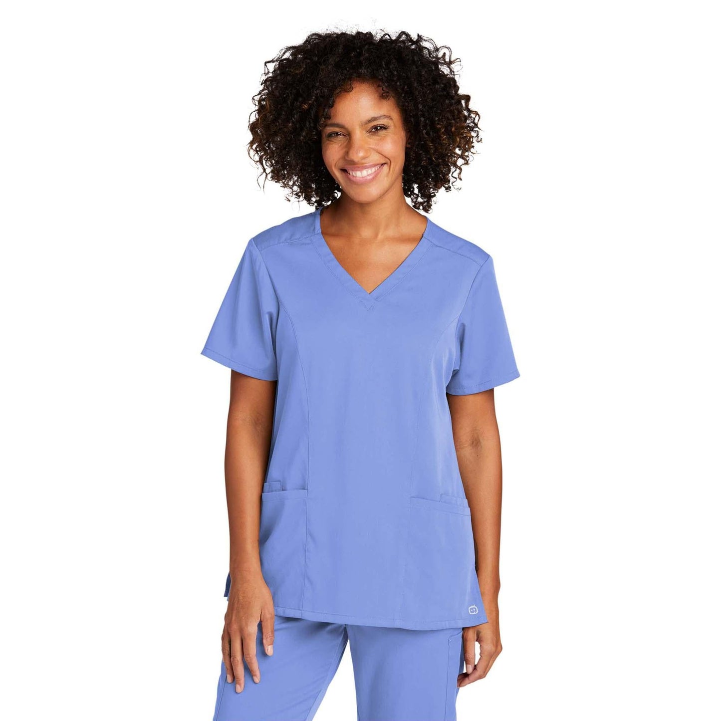 Black Scrub Tops - WonderWink - Stylish Mock Wrap