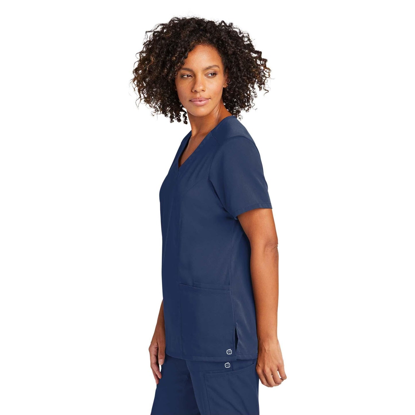 Black Scrub Tops - WonderWink - Stylish Mock Wrap