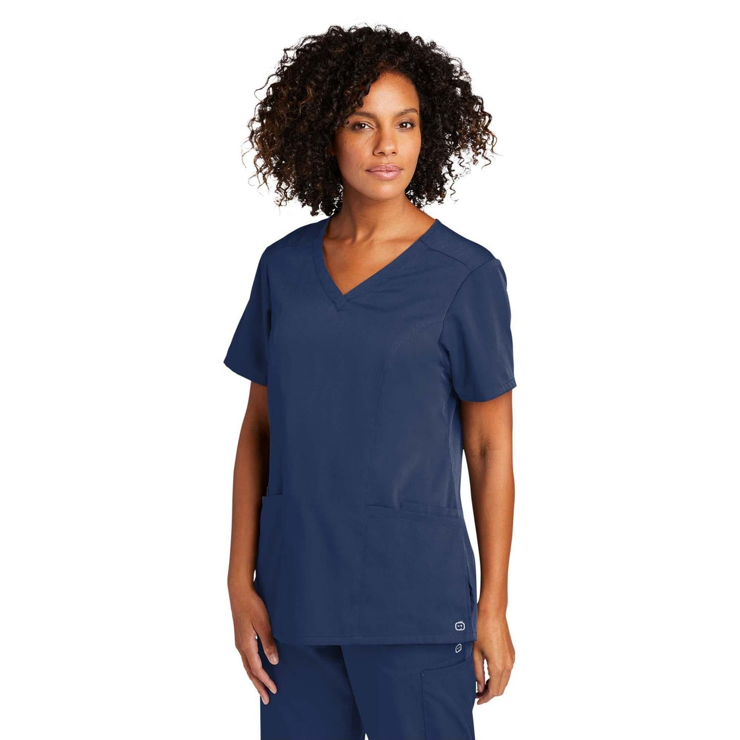 Black Scrub Tops - WonderWink - Stylish Mock Wrap