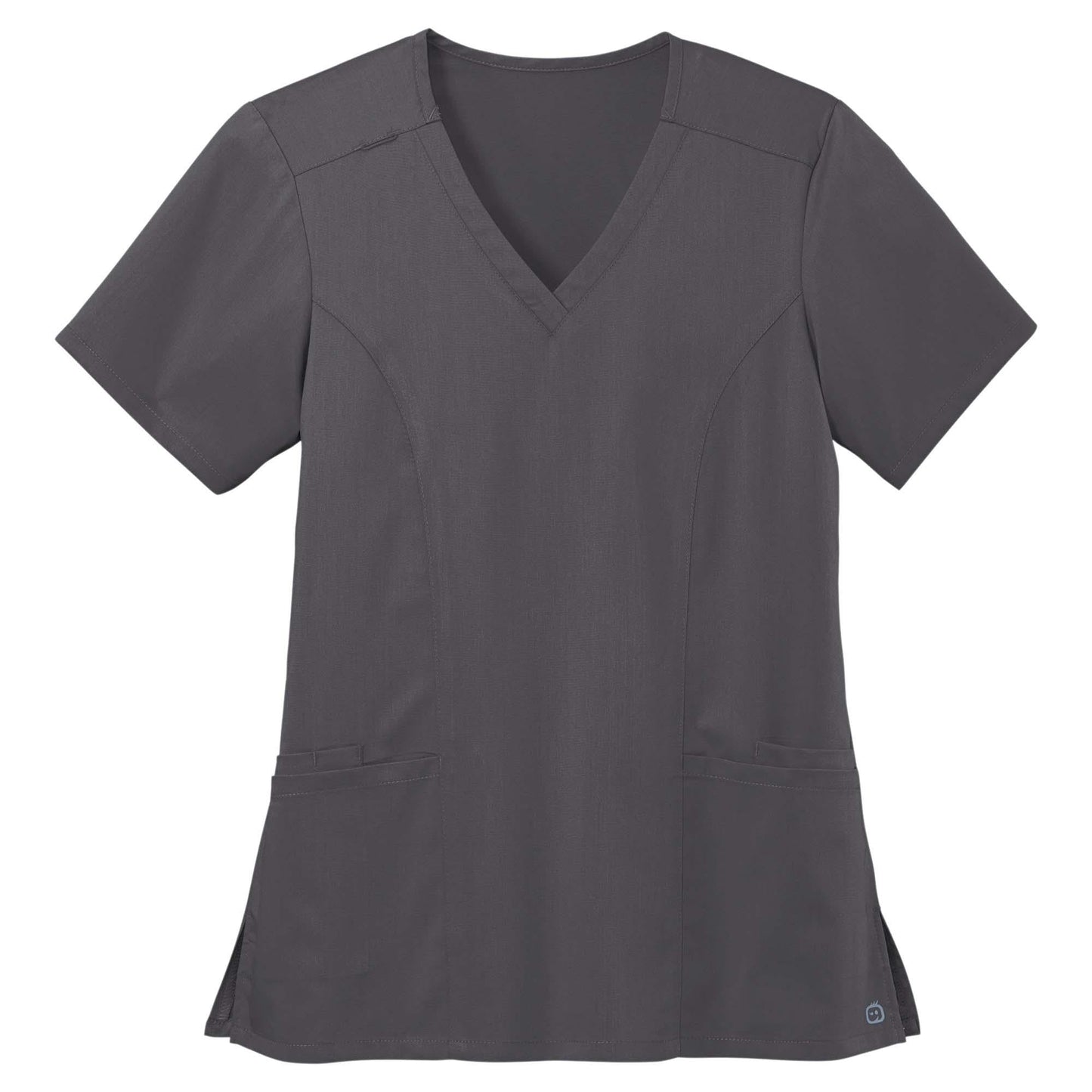 Black Scrub Tops - WonderWink - Stylish Mock Wrap
