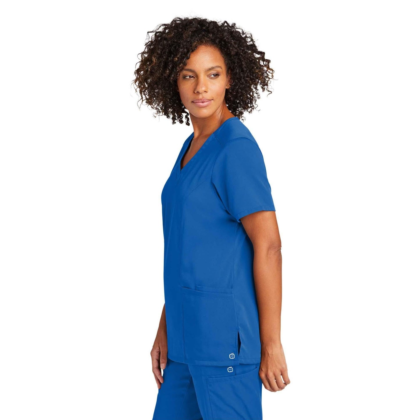 Black Scrub Tops - WonderWink - Stylish Mock Wrap