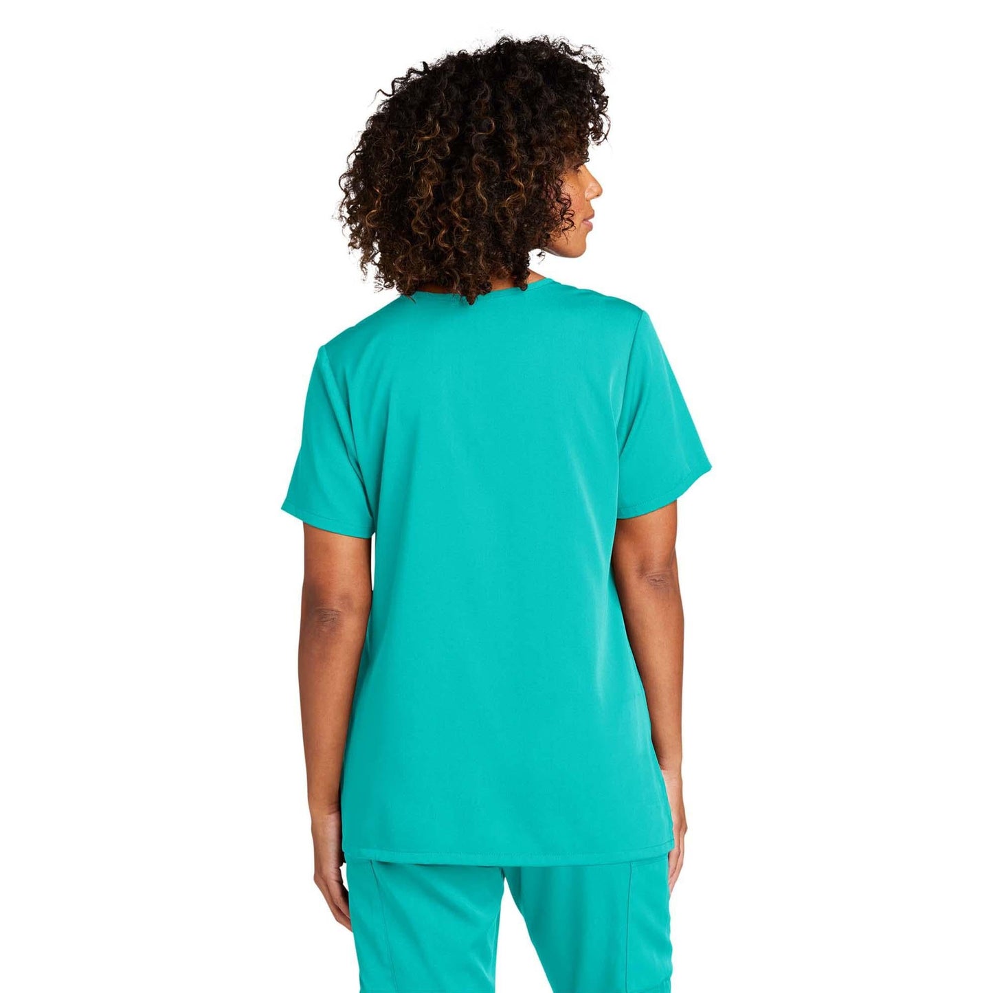 Black Scrub Tops - WonderWink - Stylish Mock Wrap