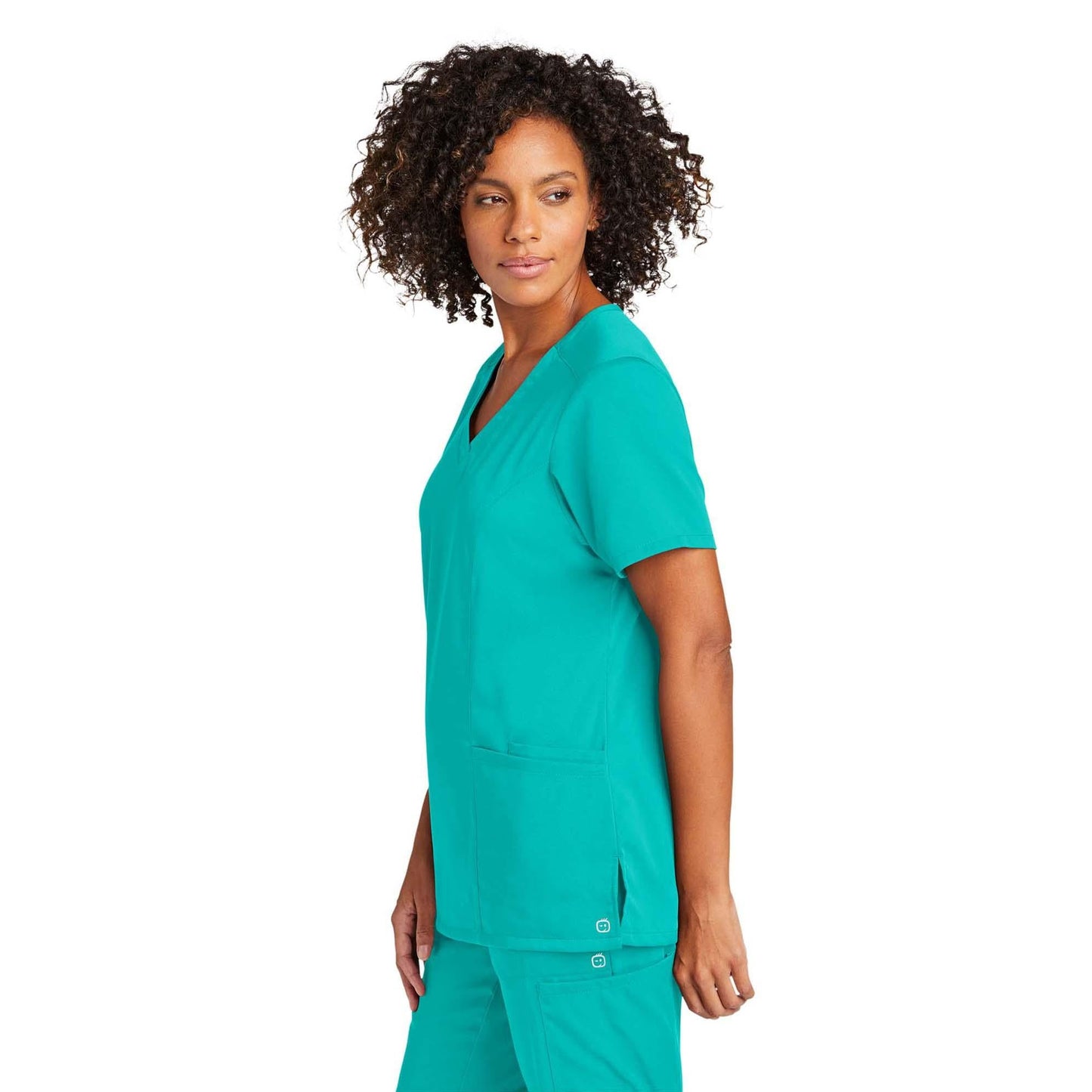 Black Scrub Tops - WonderWink - Stylish Mock Wrap