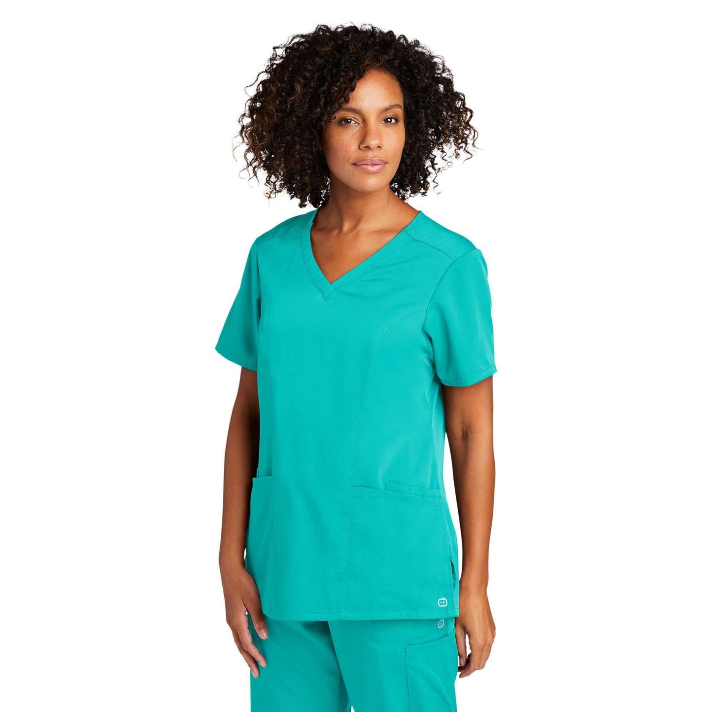 Black Scrub Tops - WonderWink - Stylish Mock Wrap
