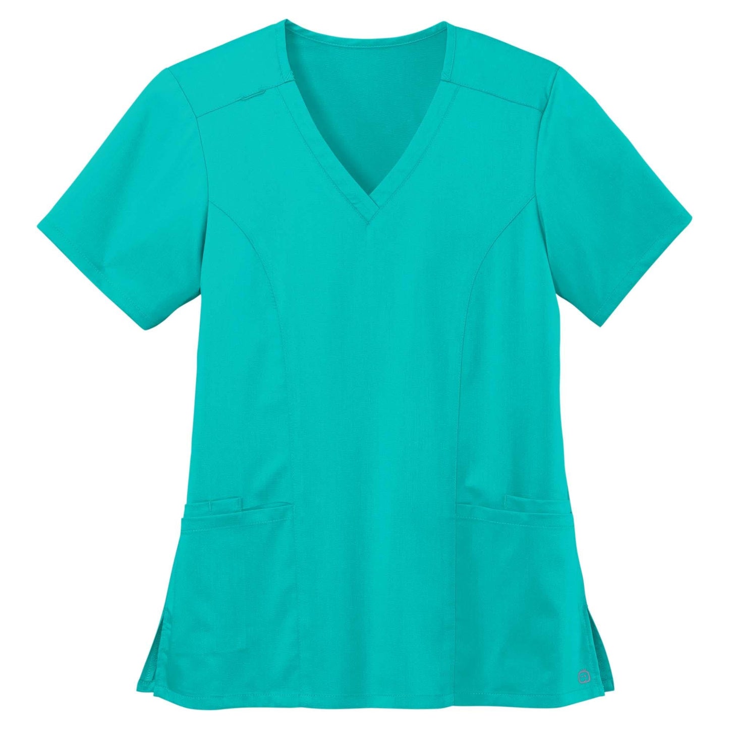 Black Scrub Tops - WonderWink - Stylish Mock Wrap