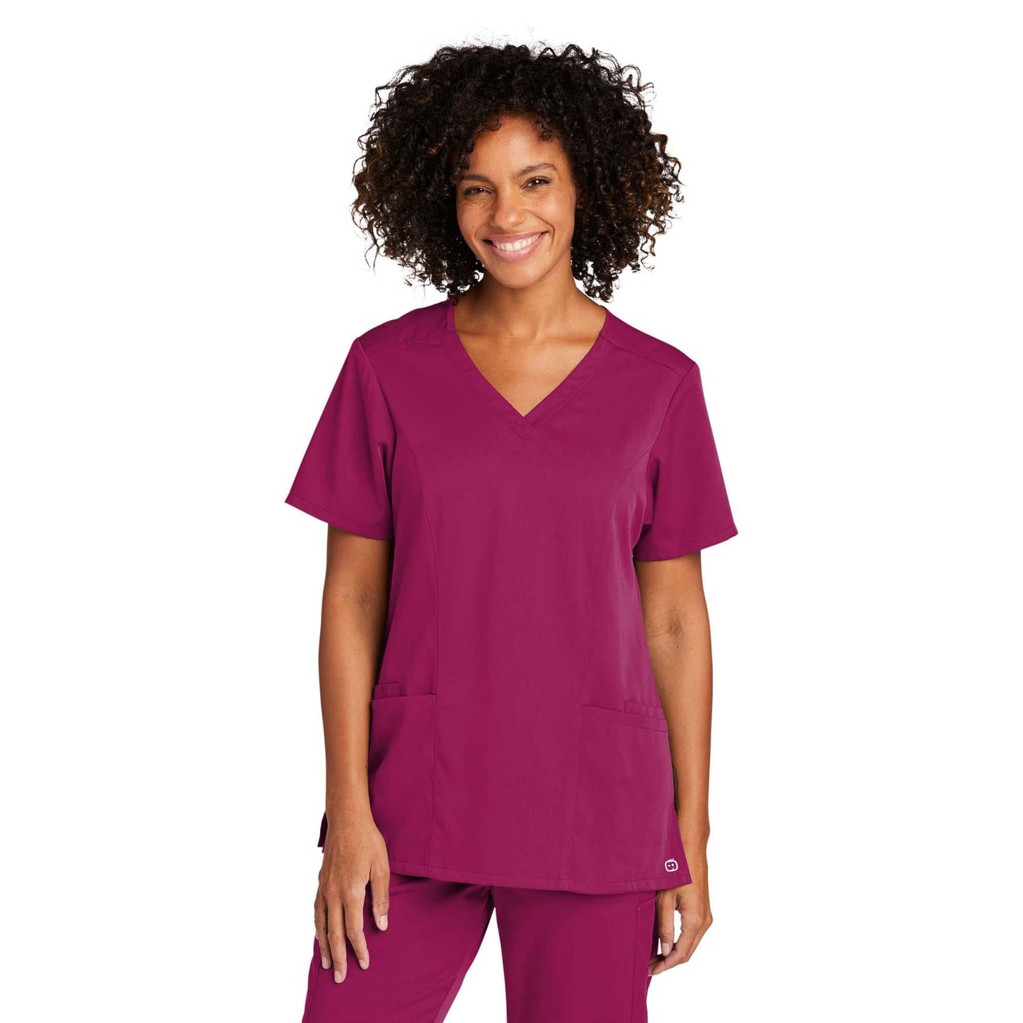 Black Scrub Tops - WonderWink - Stylish Mock Wrap