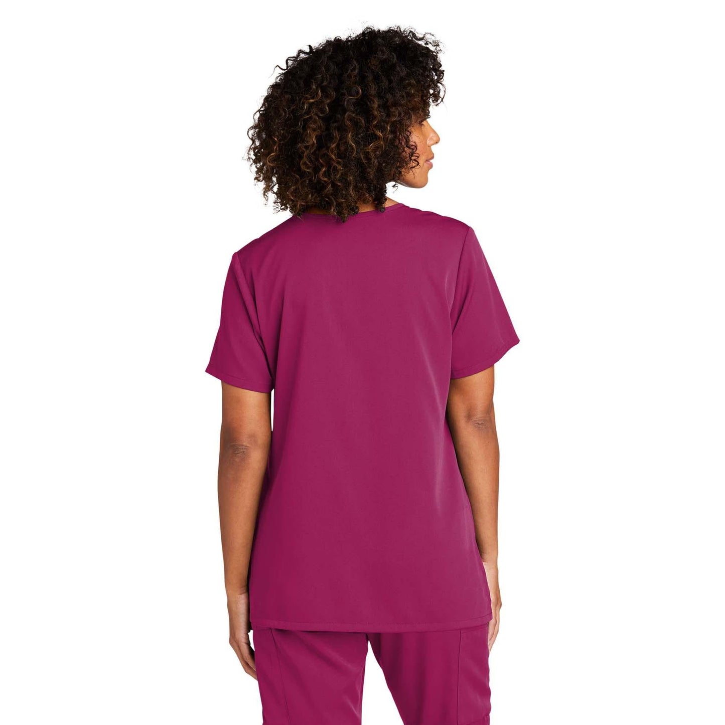 Black Scrub Tops - WonderWink - Stylish Mock Wrap