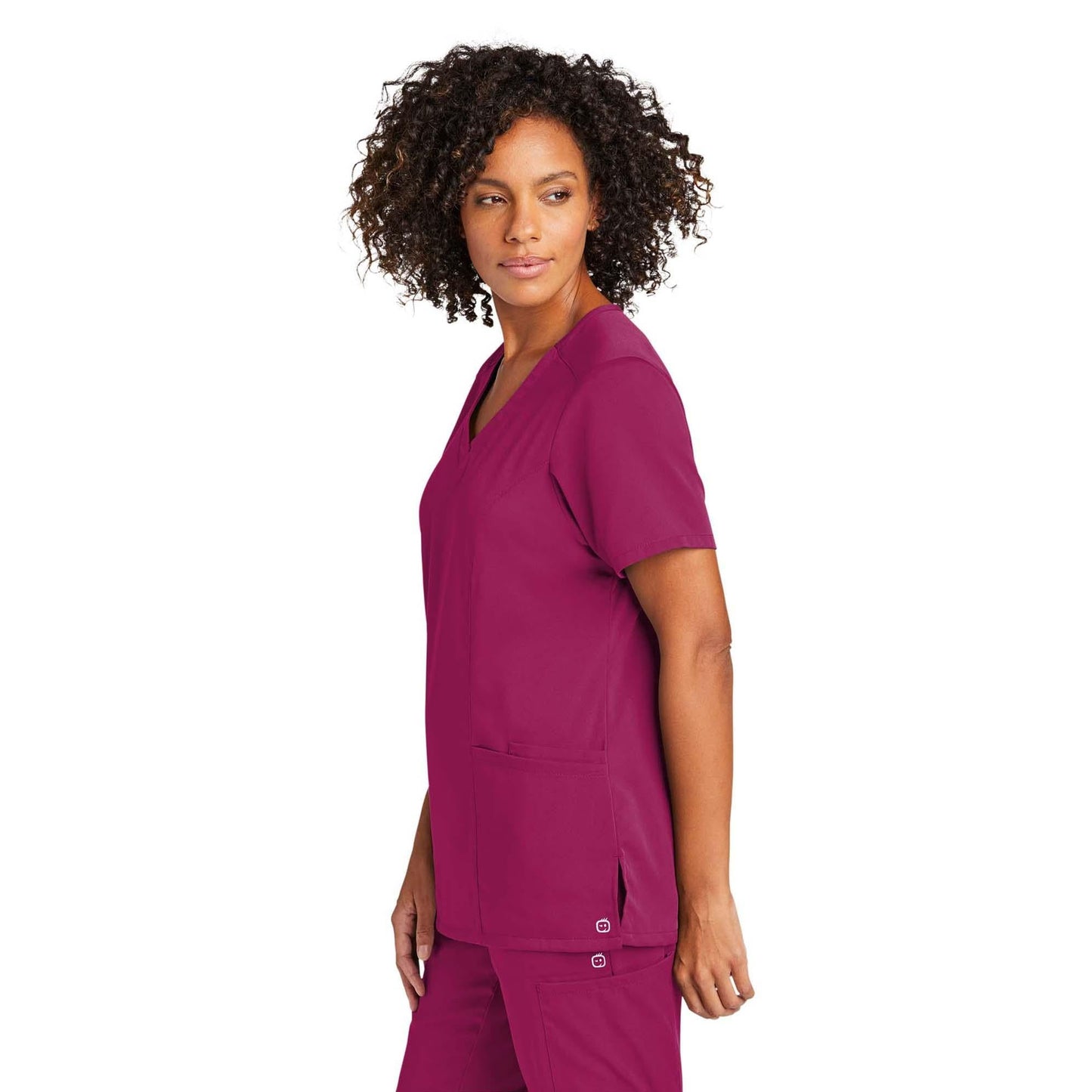 Black Scrub Tops - WonderWink - Stylish Mock Wrap