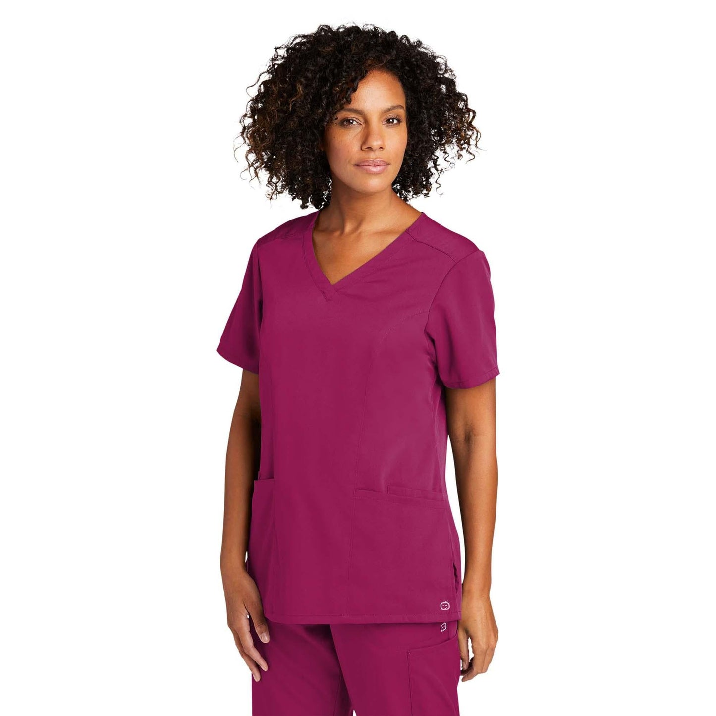 Black Scrub Tops - WonderWink - Stylish Mock Wrap