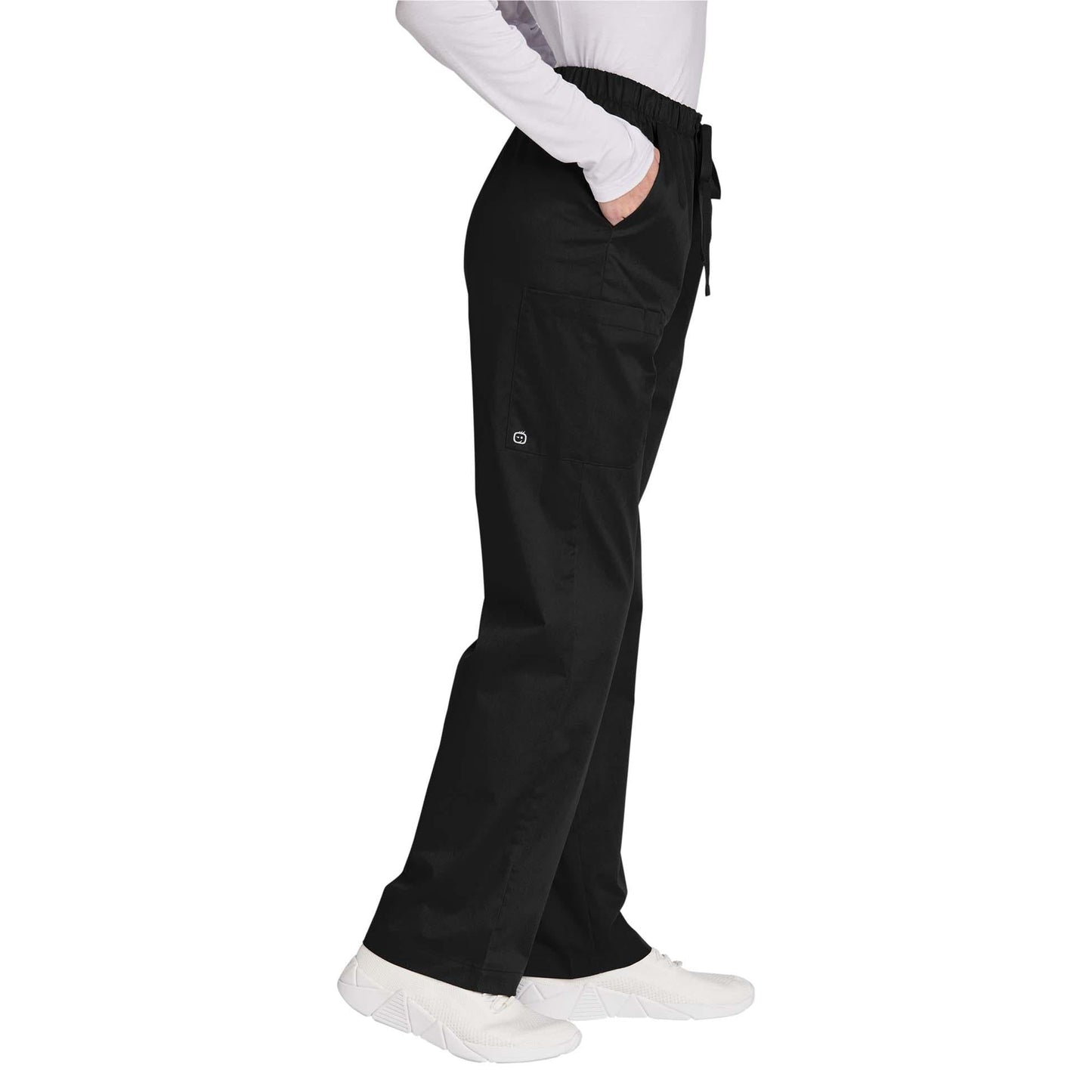 Black Scrub Pants - WonderWink - Comfortable Cargo Design