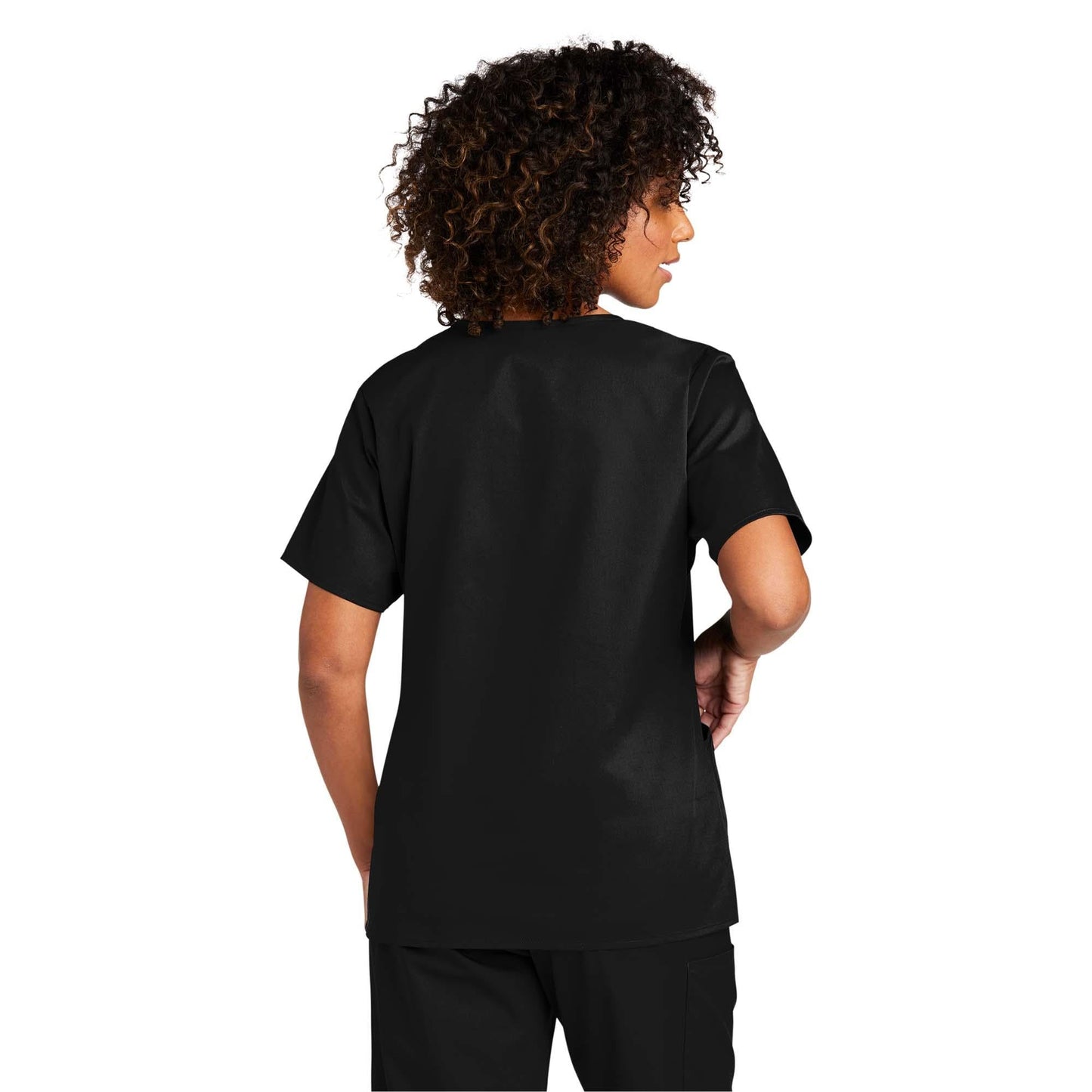 Black Scrub Tops - WonderWink - Comfortable Mock Wrap