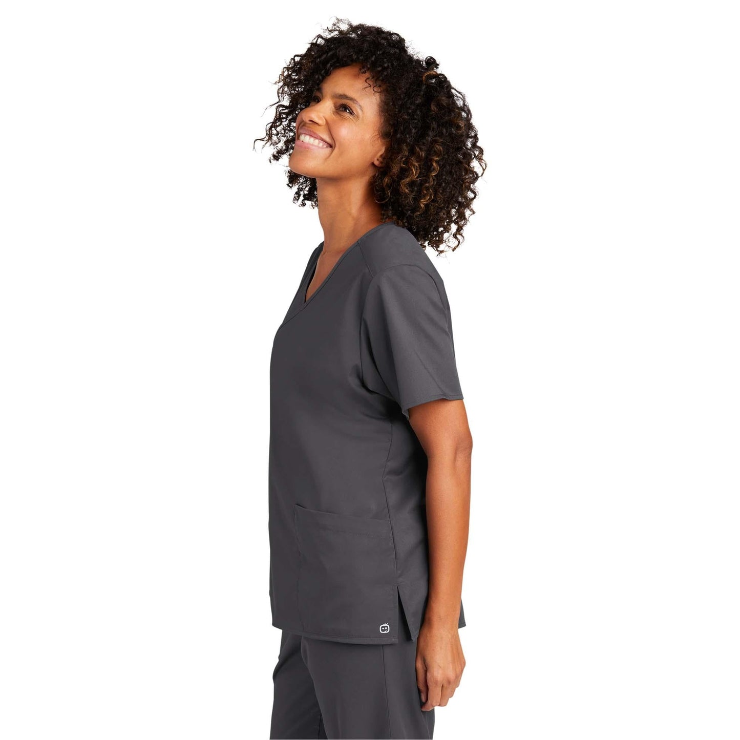 Black Scrub Tops - WonderWink - Comfortable Mock Wrap