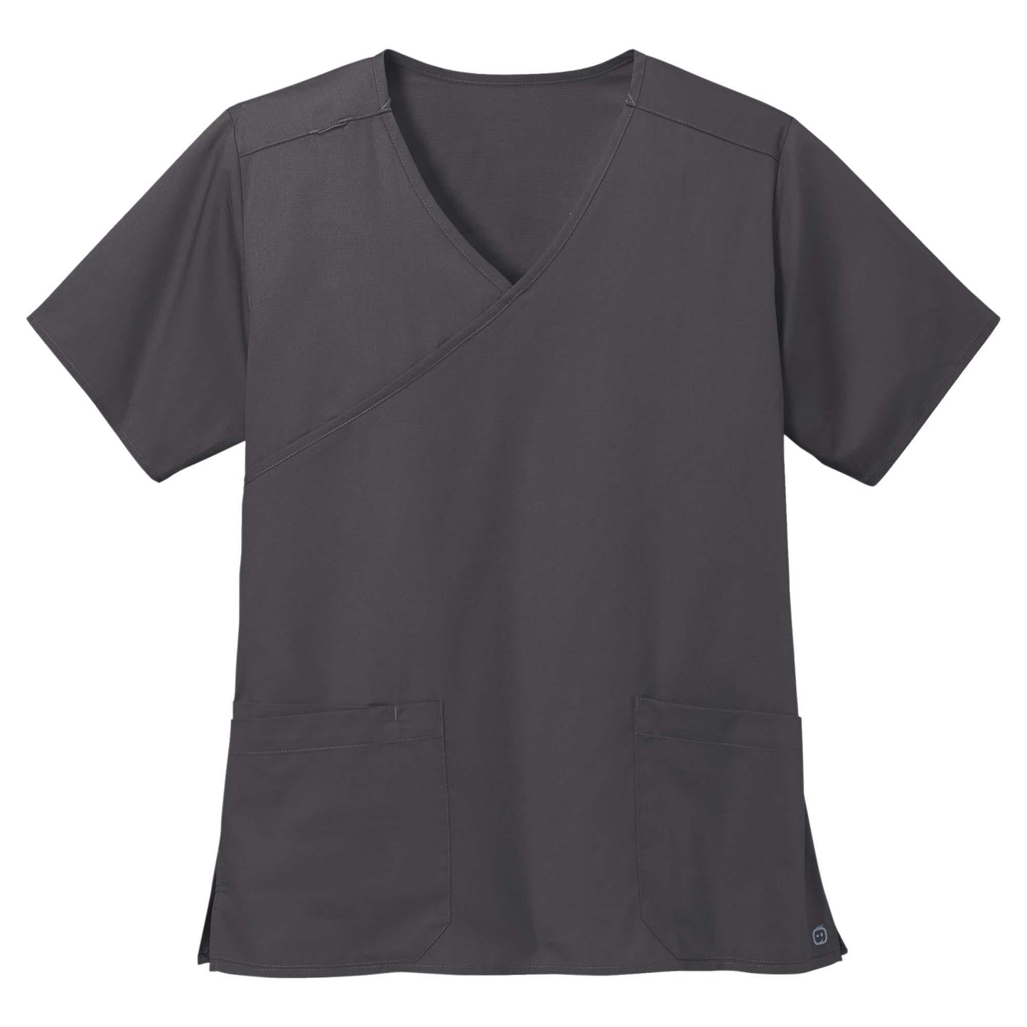 Black Scrub Tops - WonderWink - Comfortable Mock Wrap