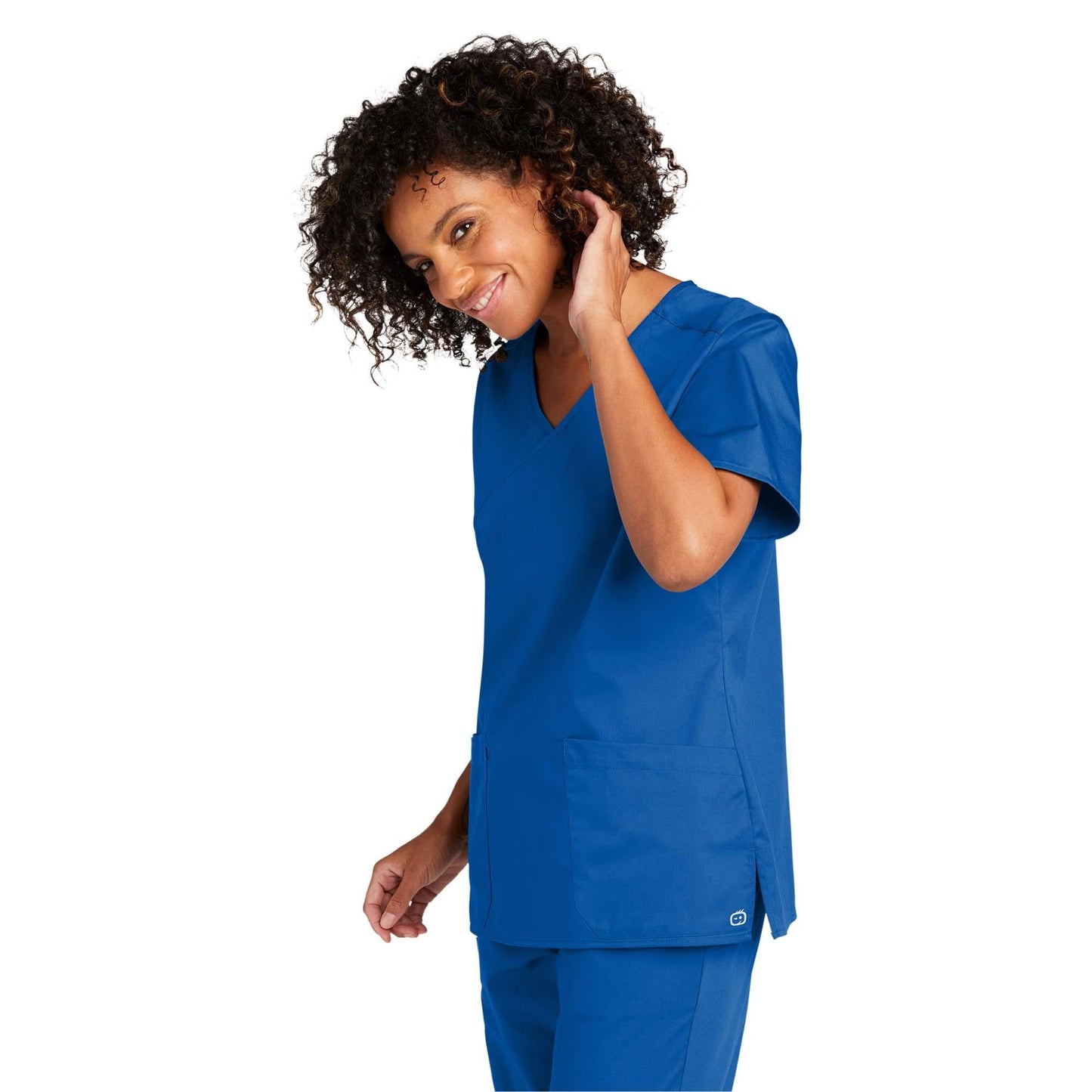 Black Scrub Tops - WonderWink - Comfortable Mock Wrap
