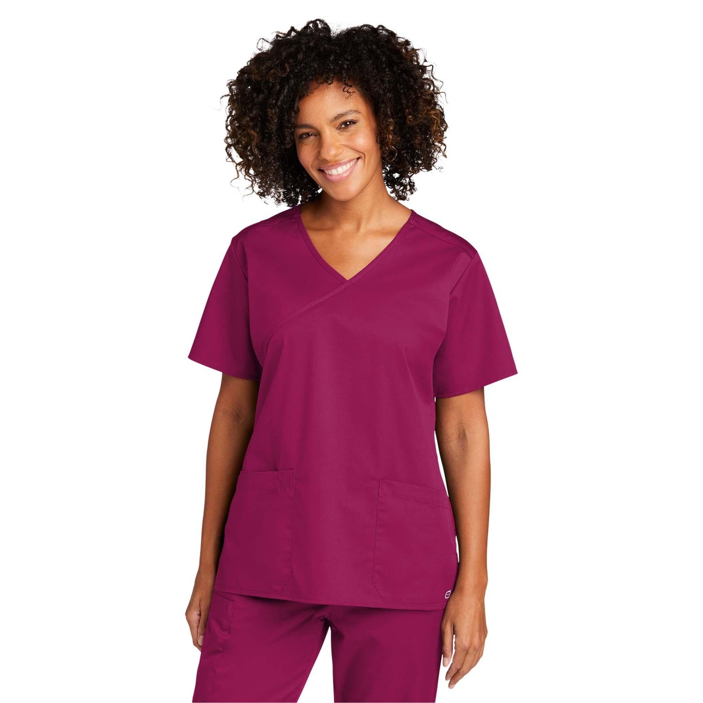 Black Scrub Tops - WonderWink - Comfortable Mock Wrap
