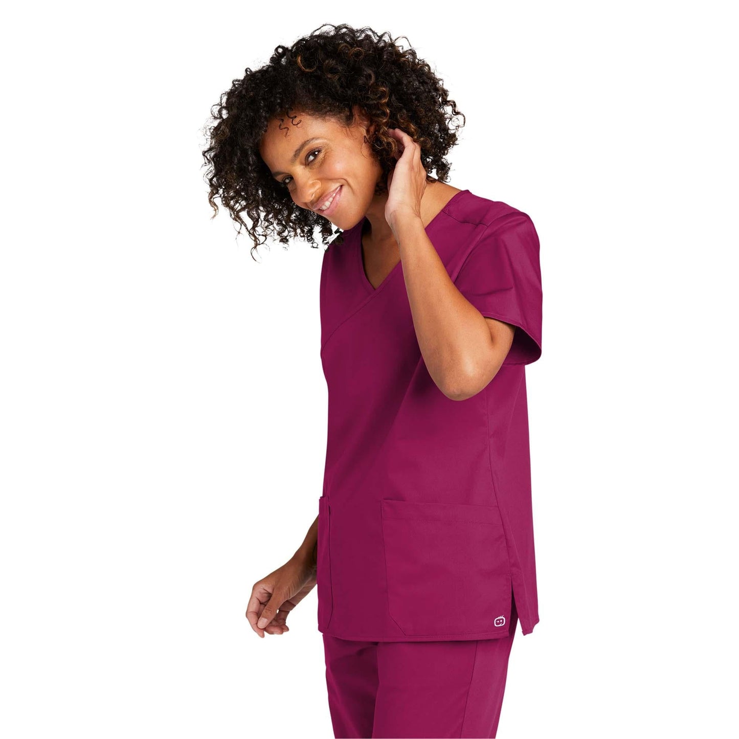 Black Scrub Tops - WonderWink - Comfortable Mock Wrap