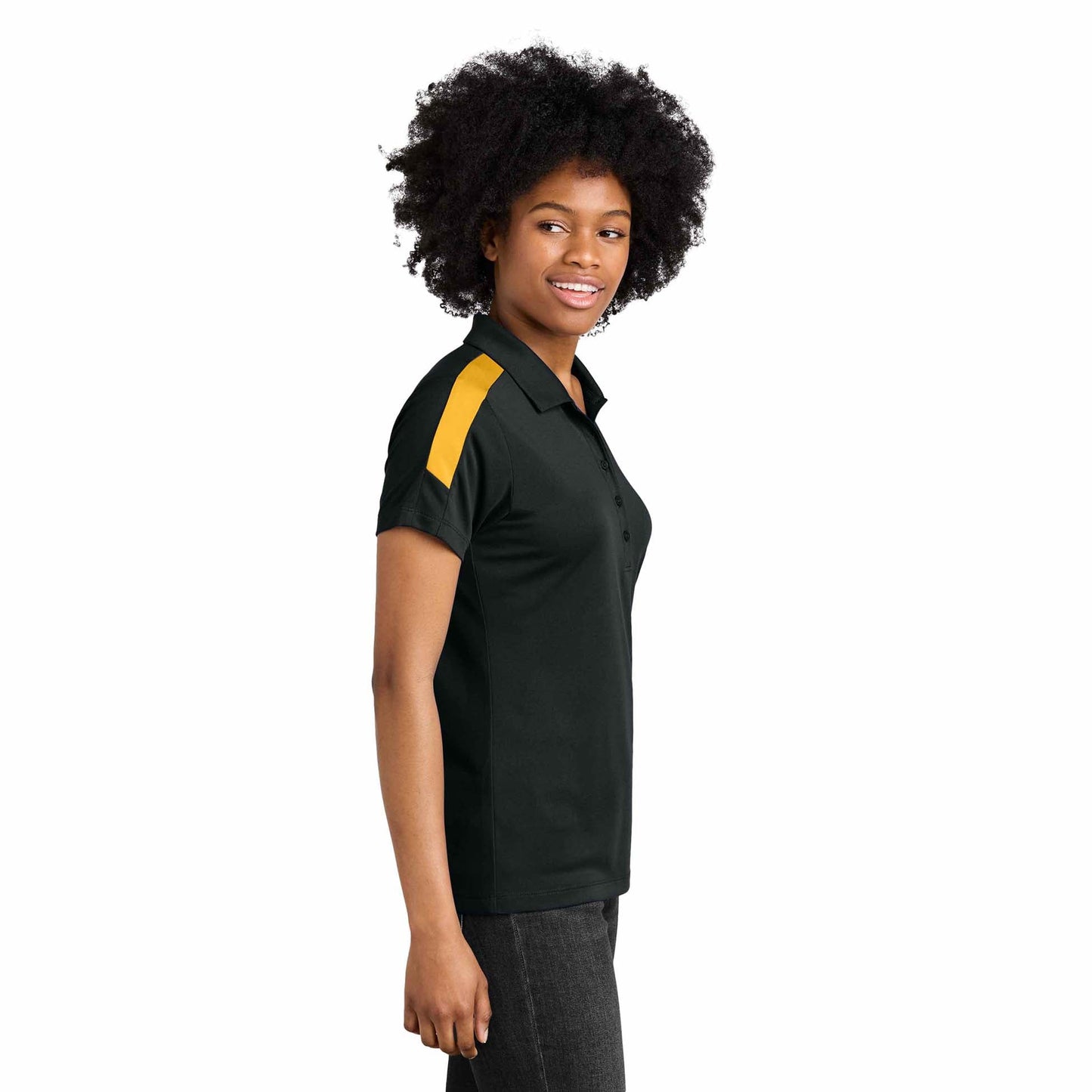 Black/Gold Polo Shirts - Sport-Tek - Moisture Wicking