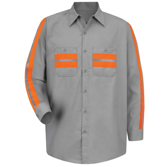 Long Sleeve Button Down Shirts - Red Kap - Enhanced Visibility