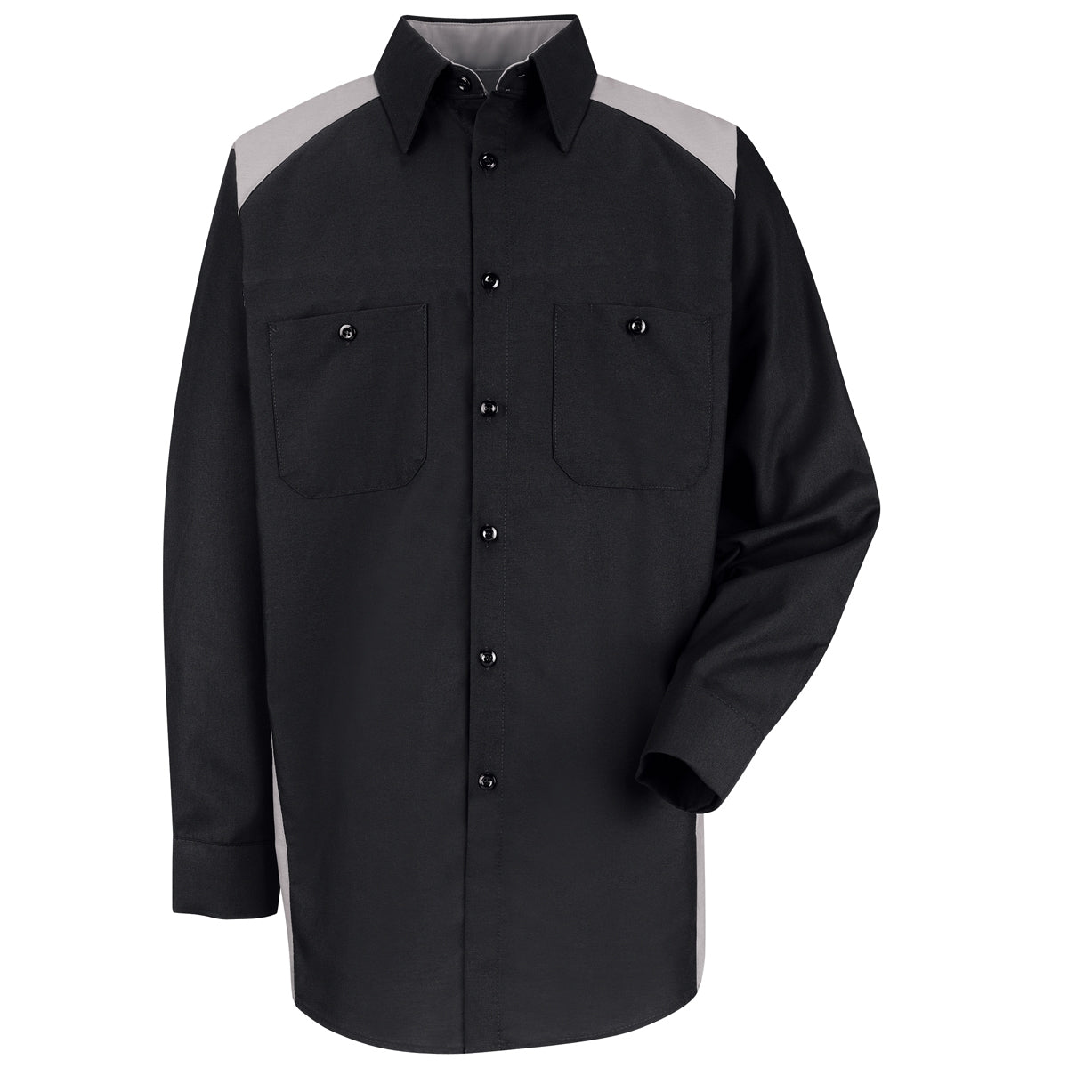 Silver/Black Button Up Shirt - Red Kap - Stain Resistant