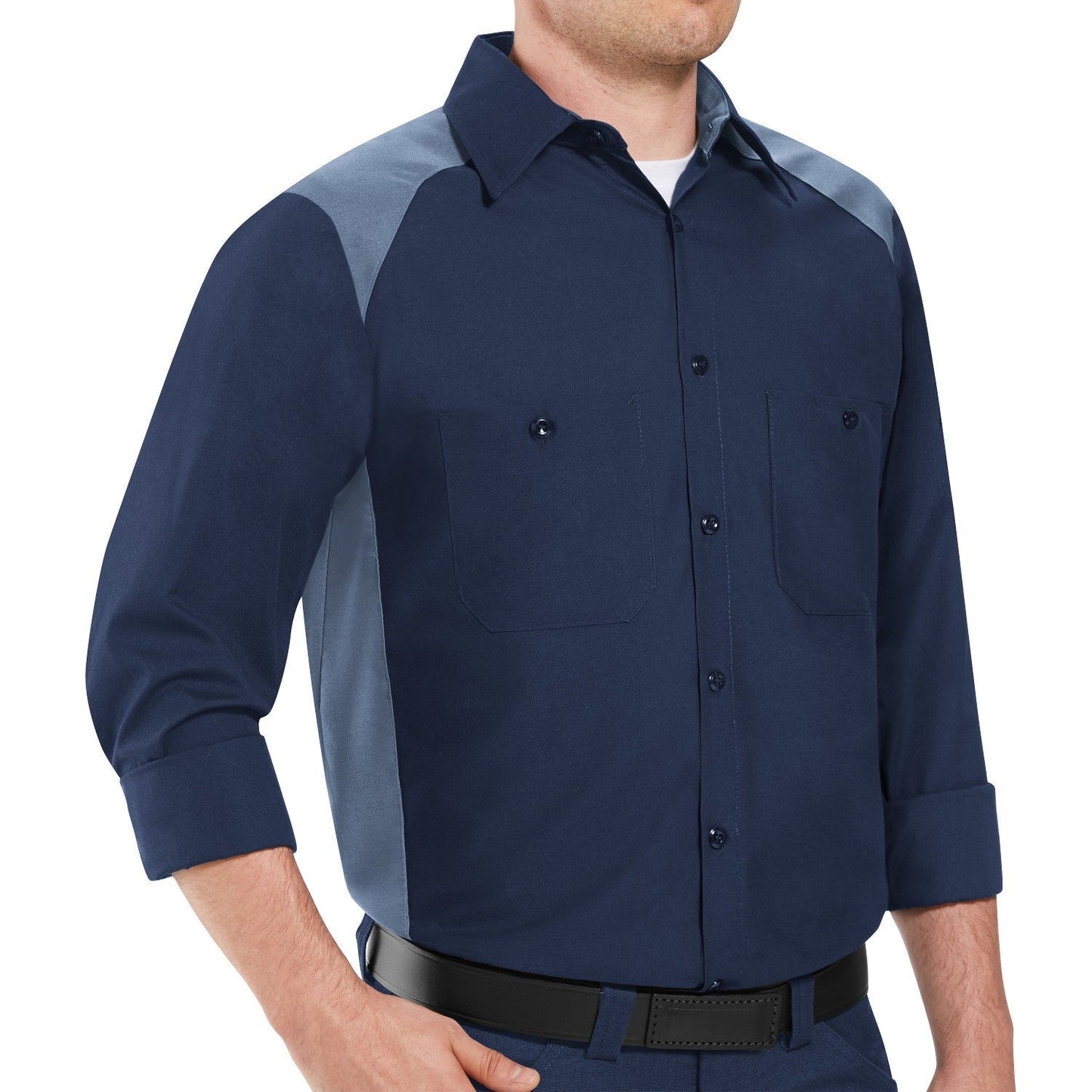 Silver/Black Button Up Shirt - Red Kap - Stain Resistant