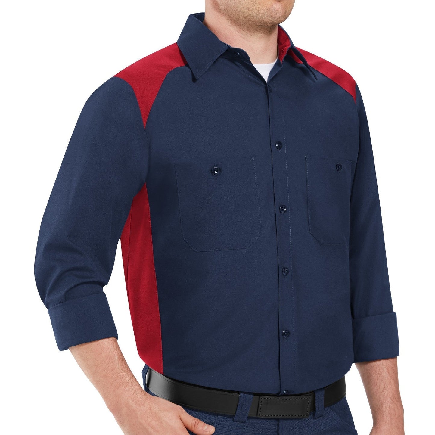 Silver/Black Button Up Shirt - Red Kap - Stain Resistant
