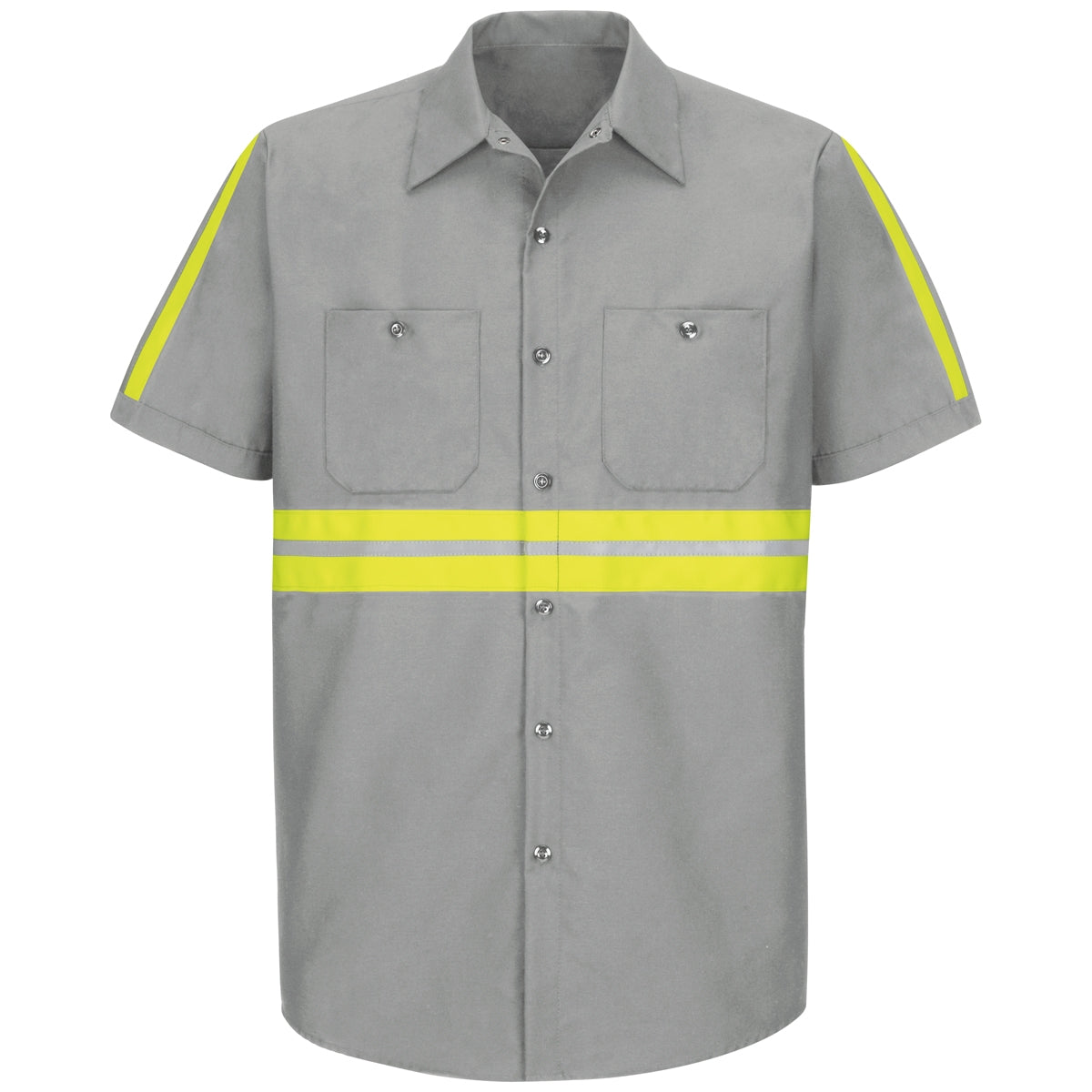 Light Grey Button Up Shirt - Red Kap - Enhanced Visibility