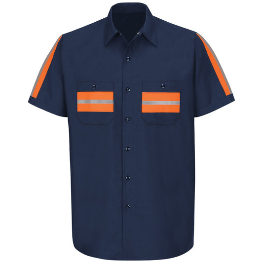 Short Sleeve Button Down Shirt - Red Kap - Enhanced Visibility