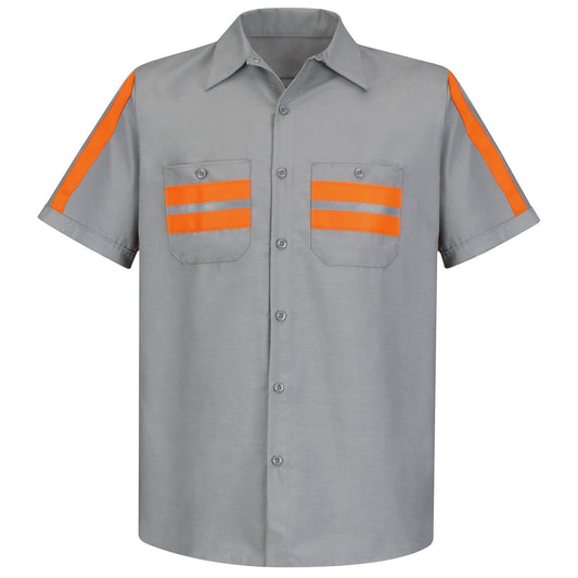 Short Sleeve Button Down Shirt - Red Kap - Enhanced Visibility