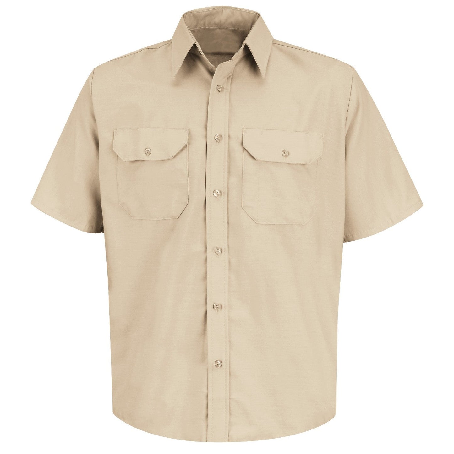 Light Tan Button Up Shirt - Red Kap - Durable Poplin