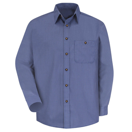 Grey/Blue Plaid Shirt - Red Kap - Durable Poplin