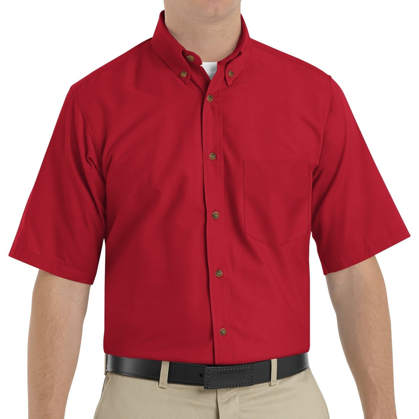 Black Button Up Shirts - Red Kap - Short Sleeve Dress