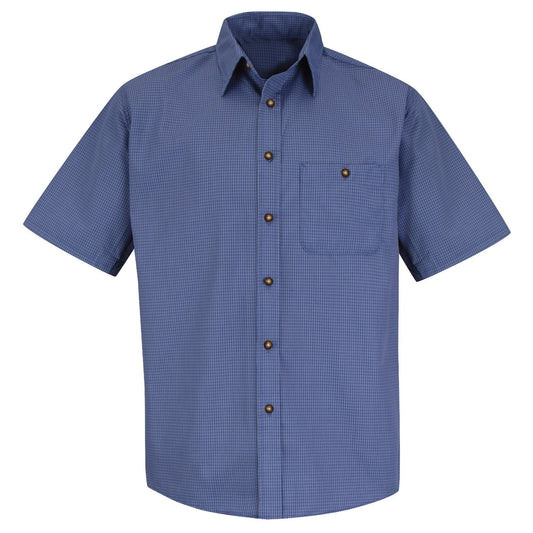 Grey/Blue Plaid Shirt - Red Kap - Mini Uniform Short Sleeve
