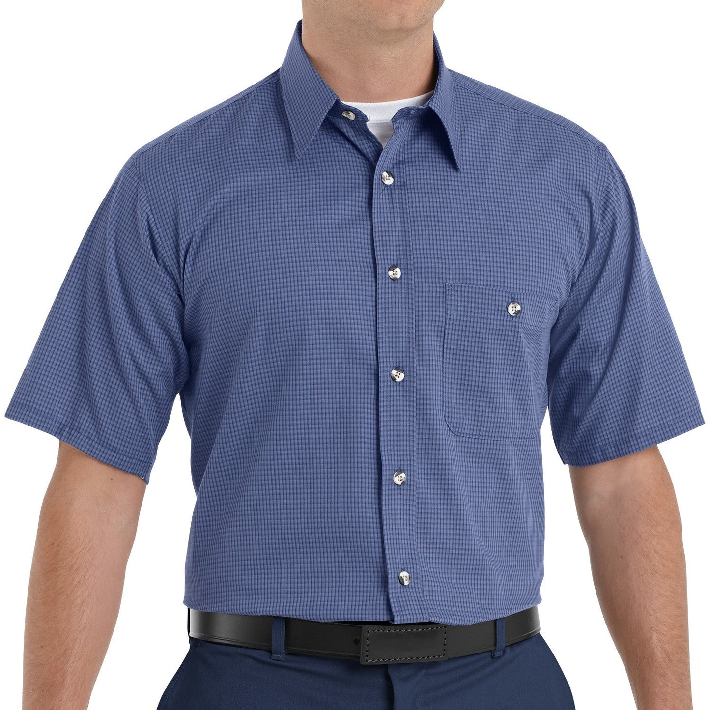 Grey/Blue Plaid Shirt - Red Kap - Mini Uniform Short Sleeve