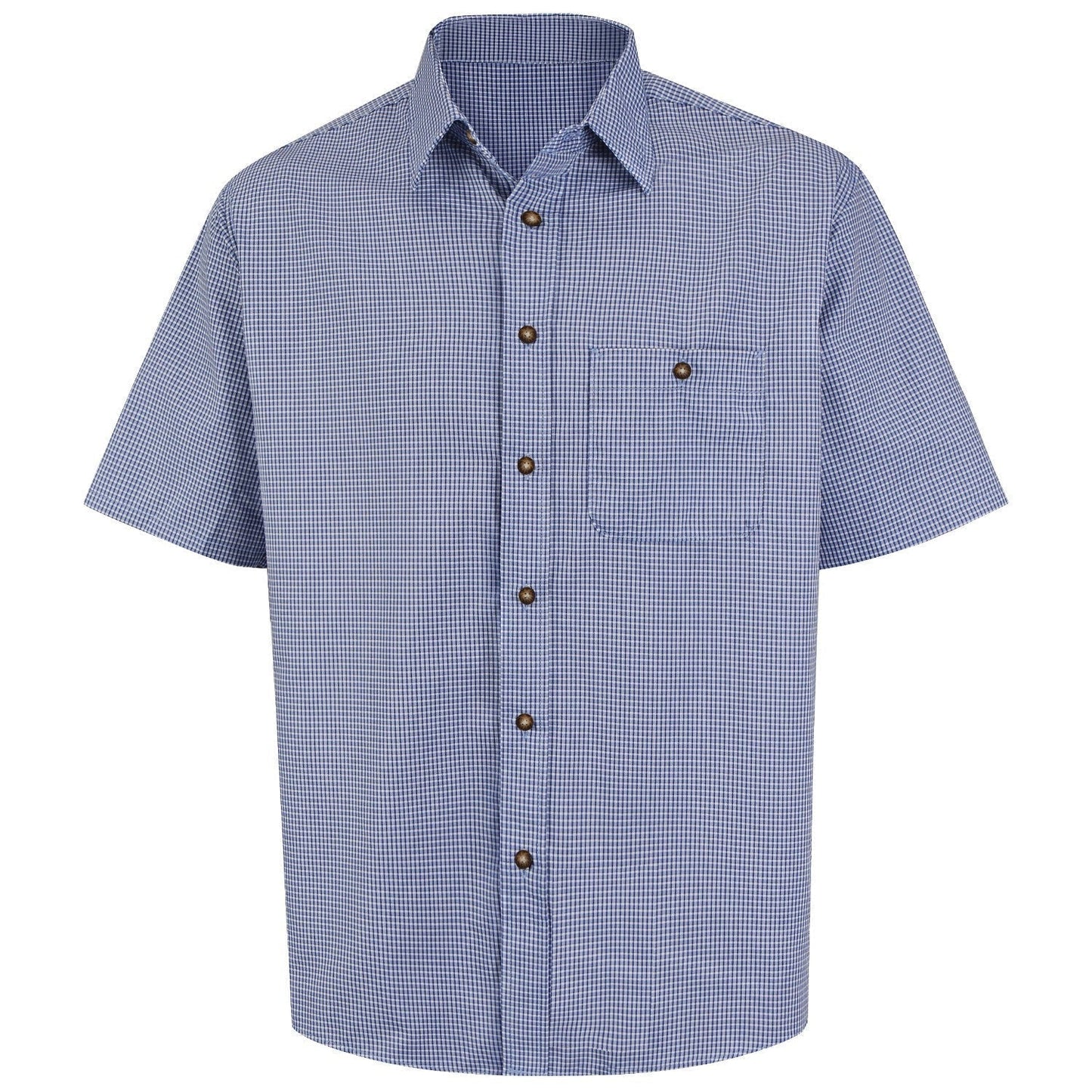Grey/Blue Plaid Shirt - Red Kap - Mini Uniform Short Sleeve