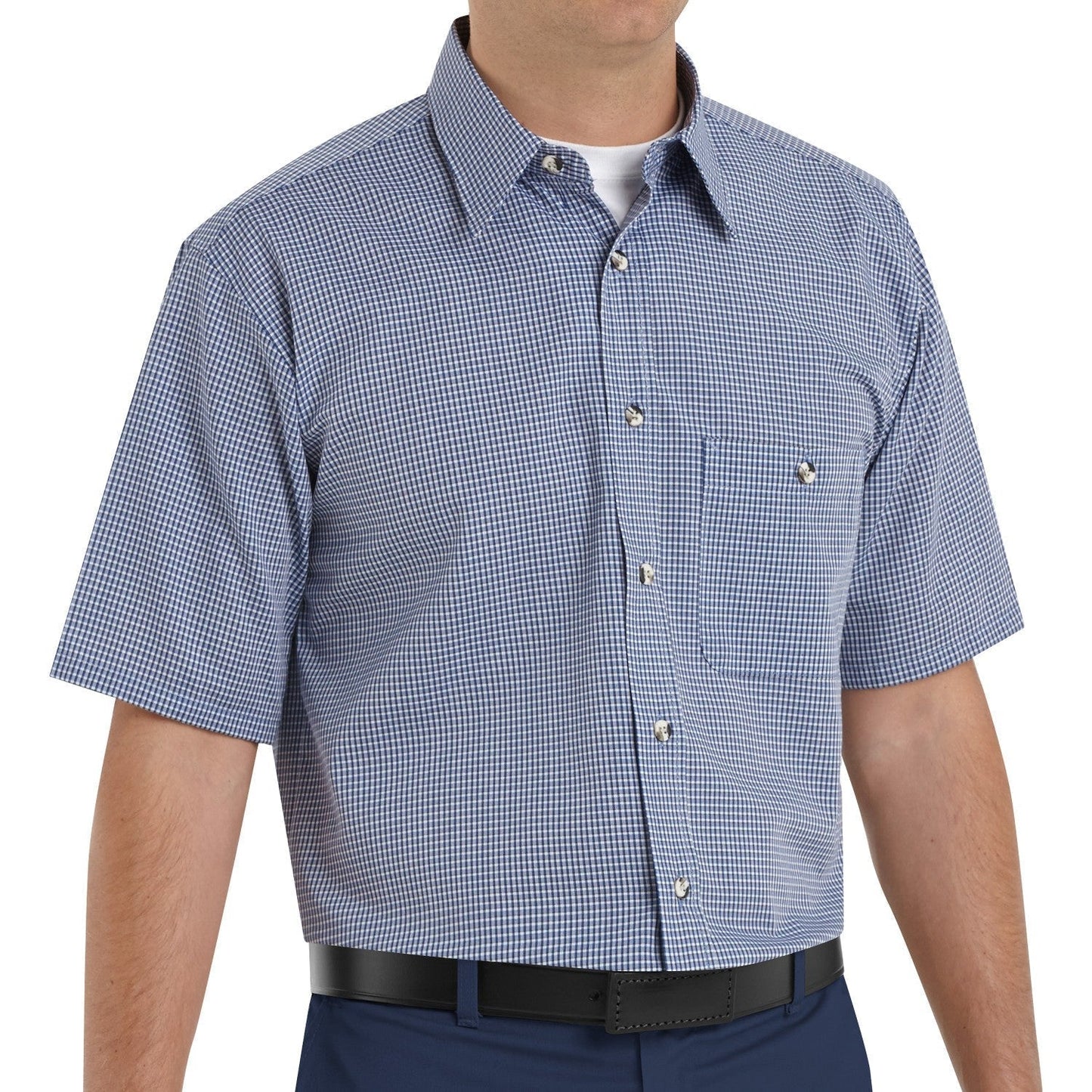 Grey/Blue Plaid Shirt - Red Kap - Mini Uniform Short Sleeve