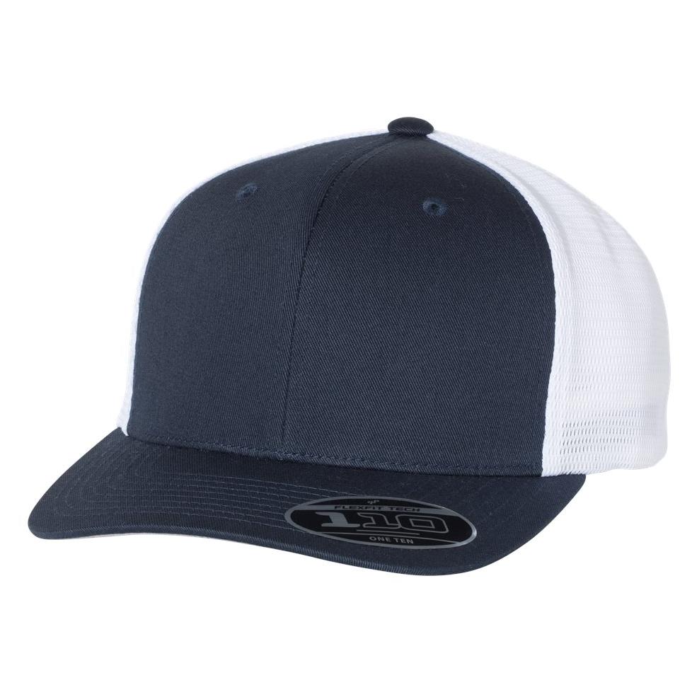 White Ball Caps - FlexFit - Stylish Mesh-Back