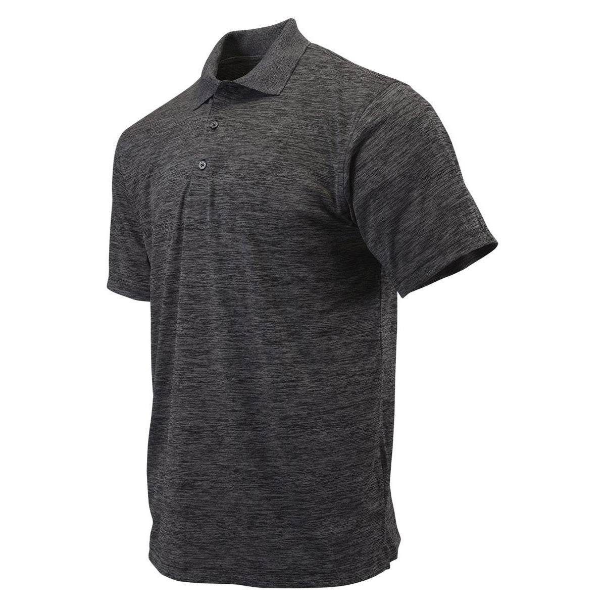Black Heather Polo Shirt - Paragon - Microfiber Comfort