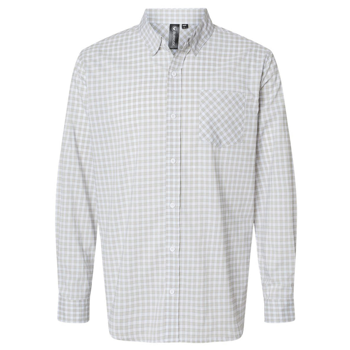 Grey/Black Button Up Shirts - Burnside - Stretch Fabric