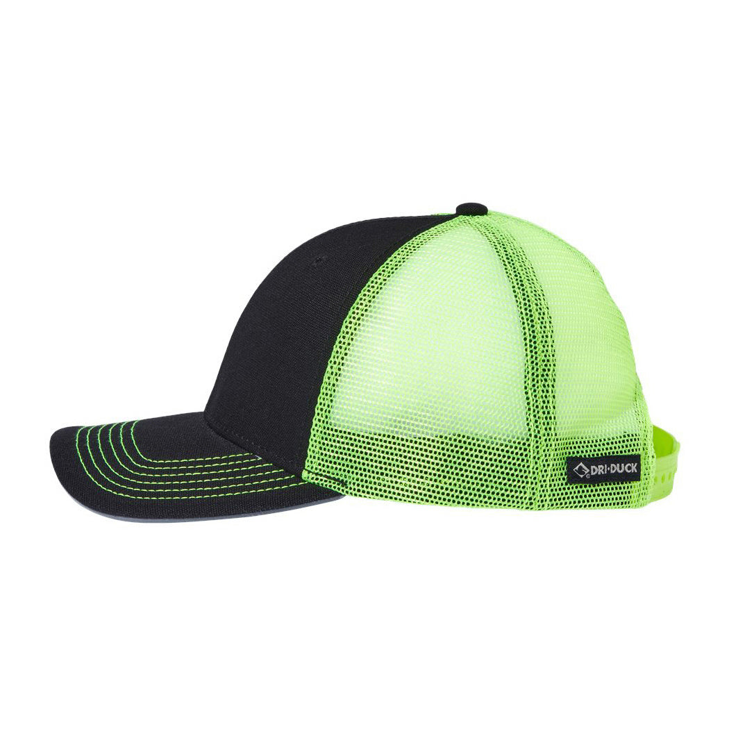 Black Neon Yellow Ball Caps - DRI DUCK - Breathable Design