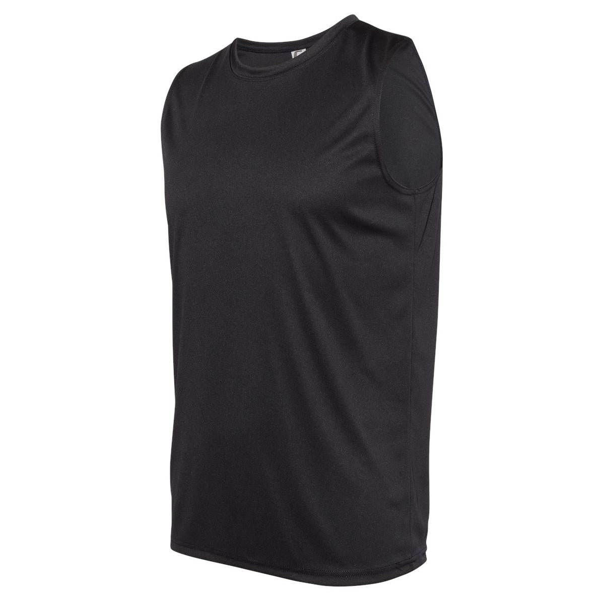 Black Sleeveless T-Shirts - C2 Sport - Moisture Wicking