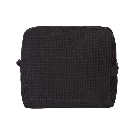 Black Cotton Pouch Bag - Liberty Bags - Waffle Weave